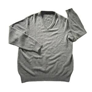 Hawick 100% Pure Lambswool V-Neck Knit Sweater Jumper Scotland Gray XL Men